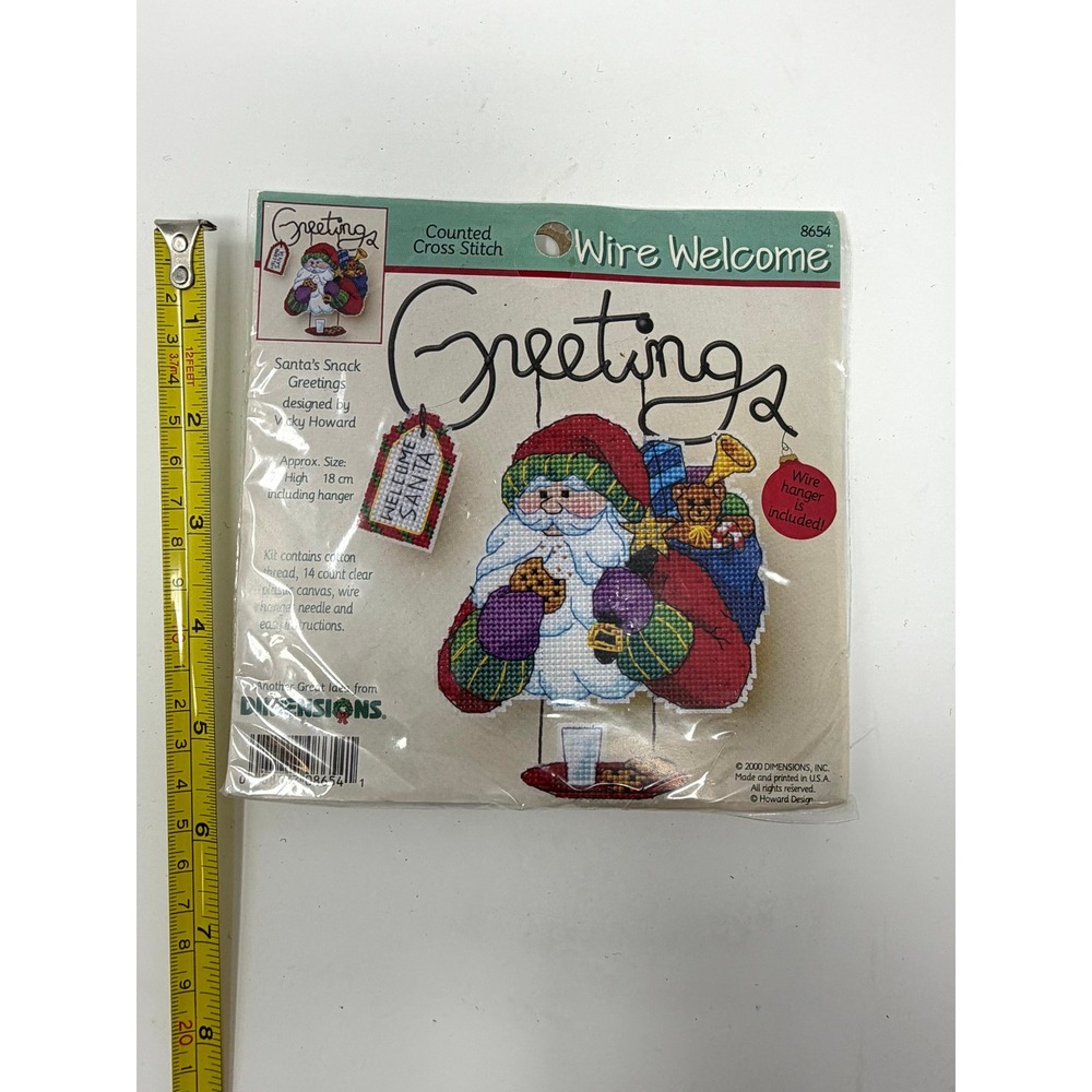 Vintage Dimensions Wire Welcome Santa's Snack Greetings Cross Stitch Kit 8654